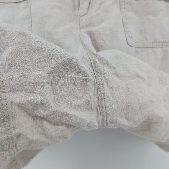 INC Beige Linen Chino Shorts Women 12 Casual Beach Comfy Breathable Minimalist - Picture 4 of 9